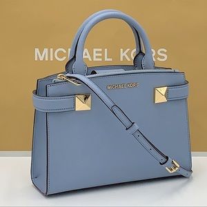 MICHAEL KORS KARLA Small EW Satchel 35T8GKGS1L Saffiano leather with gold tone